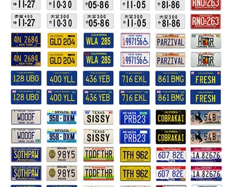 scale model car assorted TV movie license plates tags set 3