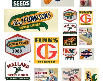 miniature scale vintage farm seed signs posters