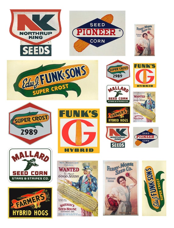 Miniature scale vintage farm seed signs posters Etsy