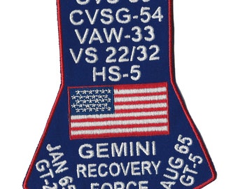 NASA Gemini 2 & 5 space program US Navy ship recovery force patch