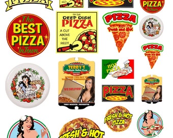 miniature 1:25 G scale model pizza restaurant Signs