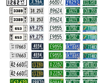 scale model car assorted USA license plates Vermont state tags 1/18 1/25 1/43 1/64