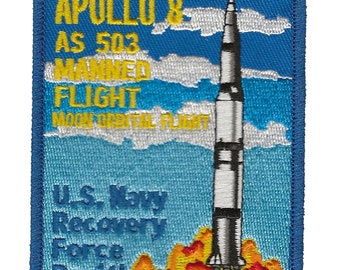 NASA Apollo 8 AS503 space program US Navy ship Pacific recovery force patch