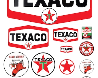 miniature scale model Texaco gasoline station gas signs