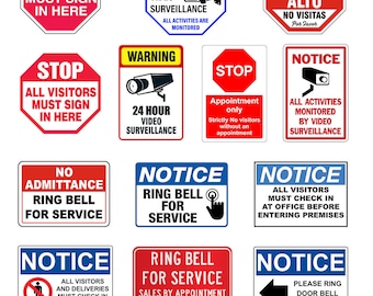 miniature scale model video surveillance visitor security signs