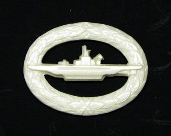 scale model resin German U-Boat submarine warfare badge display stand plaque