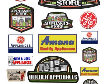 miniature scale model home appliance store signs