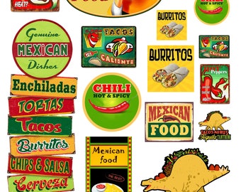 miniature 1:25 G scale model Mexican restaurant Signs