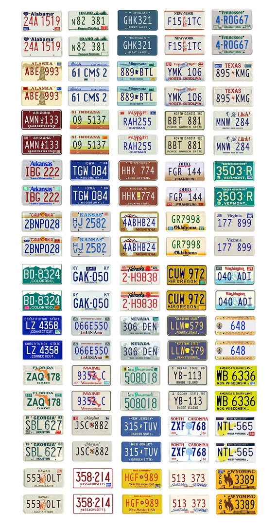 1/18 scale model car assorted USA New Jersey license plates