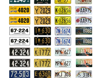 scale model car assorted USA license plates Hawaii state  tags 1/18 1/25 1/43 1/64