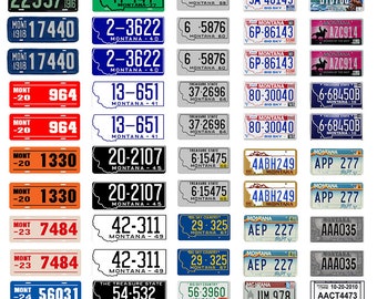 scale model car assorted USA license plates Montana state  tags 1/18 1/25 1/43 1/64