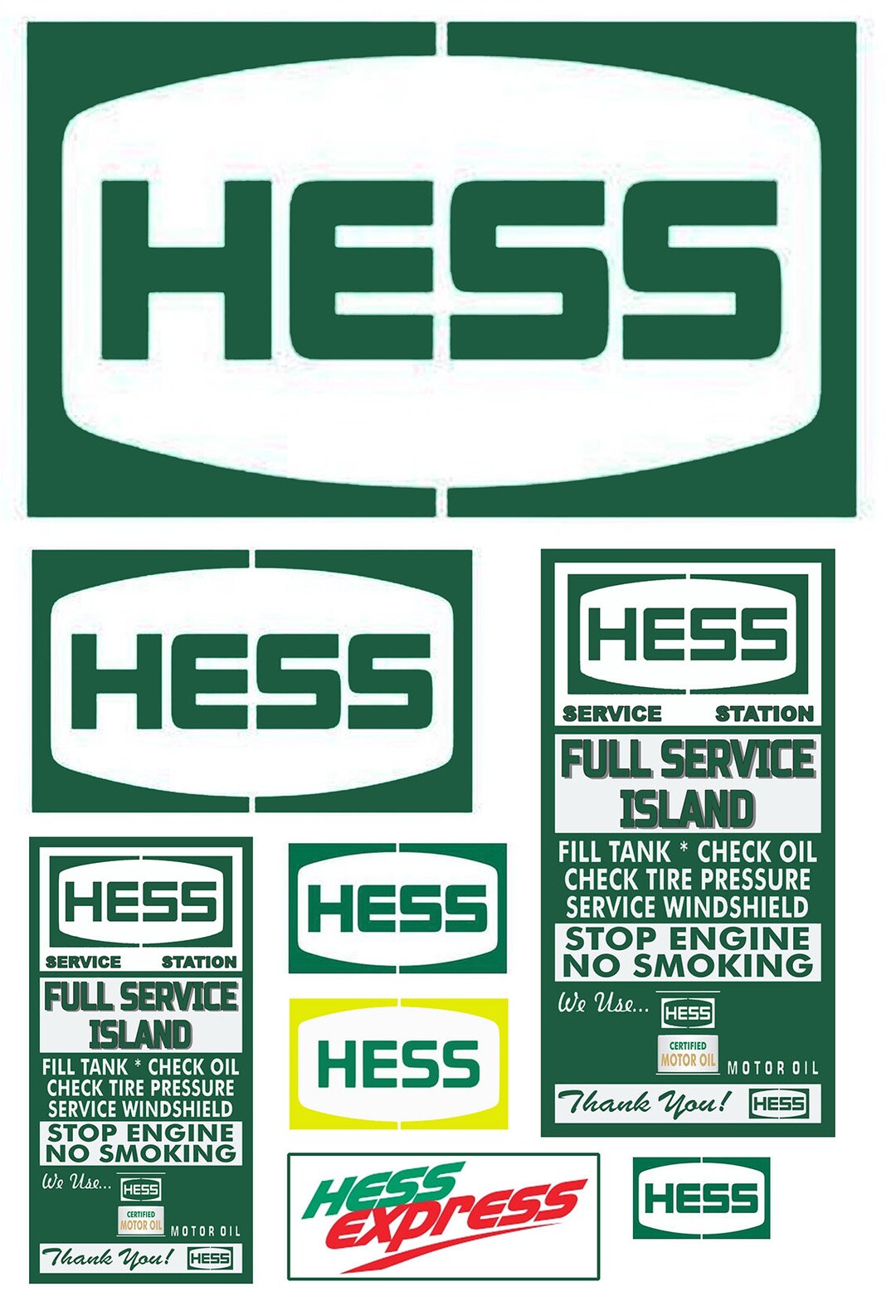 Miniature Scale Model Hess Gasoline Station Gas Signs Etsy