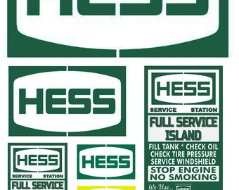 miniature scale model Hess gasoline station gas signs