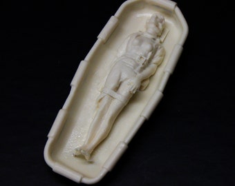 1:25 G scale female patient in Stokes fire truck rescue basket