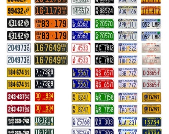 scale model car assorted USA license plates Kansas state tags  1/18 1/25 1/43 1/64