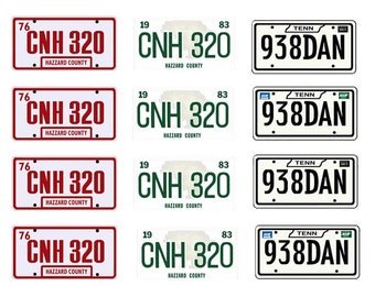 scale model car Doge Charger movie license tag plates set