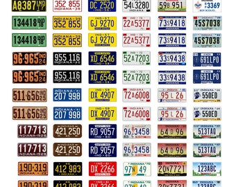 scale model car assorted USA license plates Indiana state tags  1/18 1/25 1/43 1/64