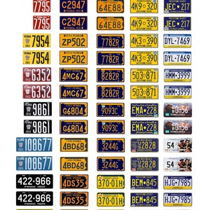 May include: A collection of vintage Pennsylvania license plates from different years. The plates are in various colors, including yellow, blue, red, and white. Some plates feature the state's name, while others have the year of issue and a unique number.