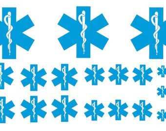 1:25 scale model EMT EMS Star of Life ambulance waterslide decals