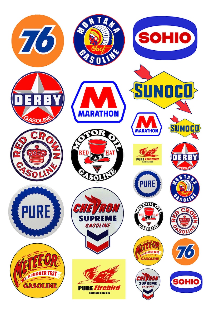 1:25 G scale model assorted vintage gasoline station gas signs | Etsy