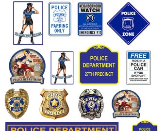 miniature scale model police department signs