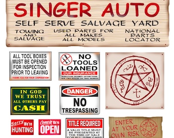 miniature scale model Singer Salvage Junk Yard Signs  poster salvage yard