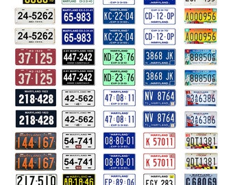 scale model car assorted USA license plates Maryland state tags  1/18 1/25 1/43 1/64