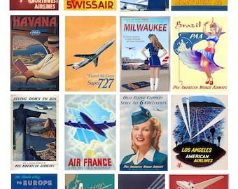 miniature scale model airline travel posters