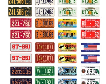 scale model car assorted USA license plates Florida state tags  1/18 1/25 1/43 1/64