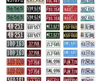 scale model car assorted USA license plates Missouri state tags  1/18 1/25 1/43 1/64