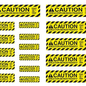 1:25 scale model Caution Vehicle Backs Frequently utility truck decals