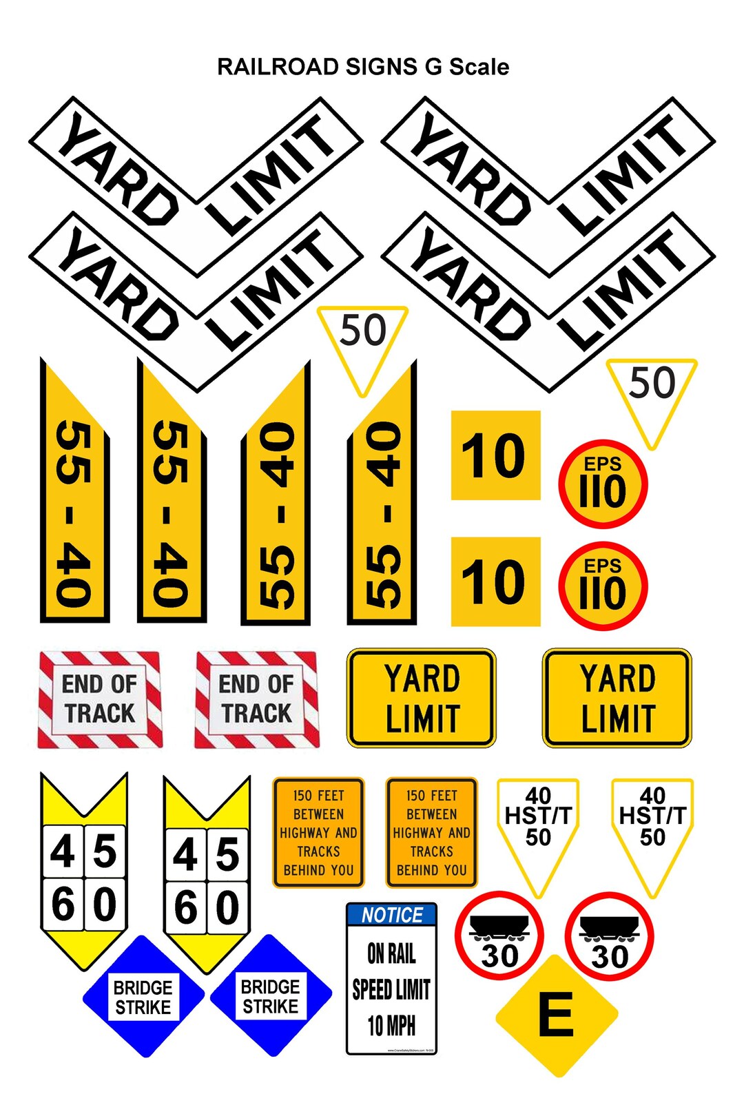 Miniature Scale Model Railroad Yard Train Track Signs - Etsy