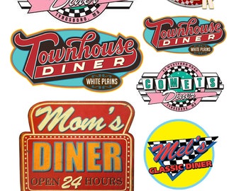 miniature scale model diorama vintage diner restaurant signs posters