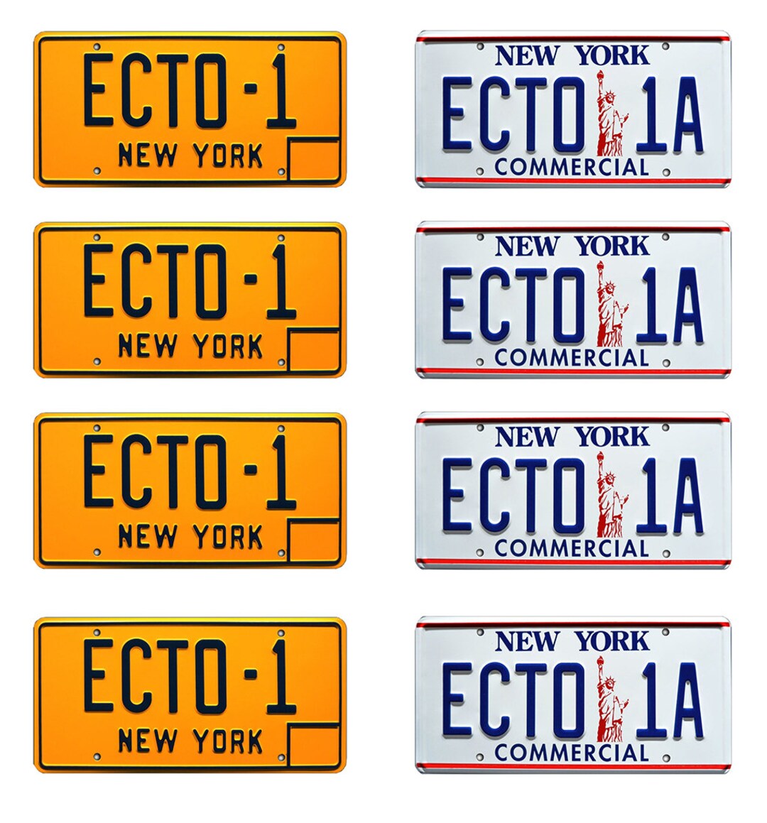 1/8 Scale Model Car Ghostbusters Ecto-1 Ecto-1a License Plates New York ...