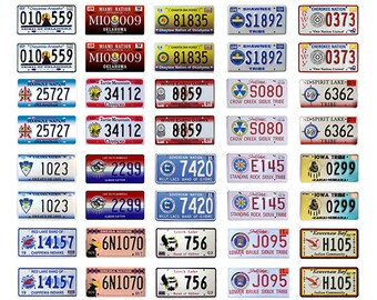 scale model car USA Native American Tribal license tag plates