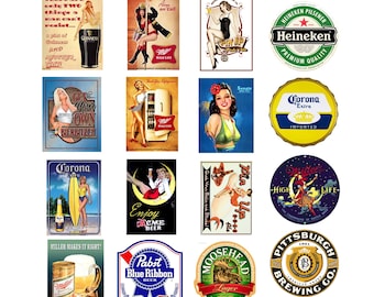 miniature 1/43 O scale model bar beer pin up signs posters