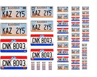 Assorted scale model car Supernatural Impala license plates tags