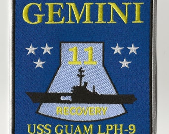 USS Guam LPH9 NASA Gemini 11 space program US Navy ship recovery force patch