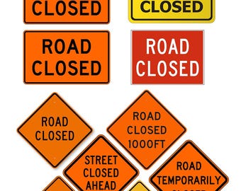 miniature 1:25 G scale model diorama road closed street construction signs