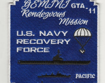 NASA Gemini 11 space program US Navy ship Pacific recovery force patch