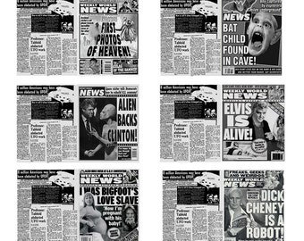 1:12 dollhouse scale miniature model Weekly World News tabloid newspapers