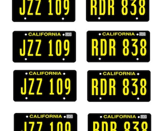 scale model Bullitt Mustang Charger California car license tag plates