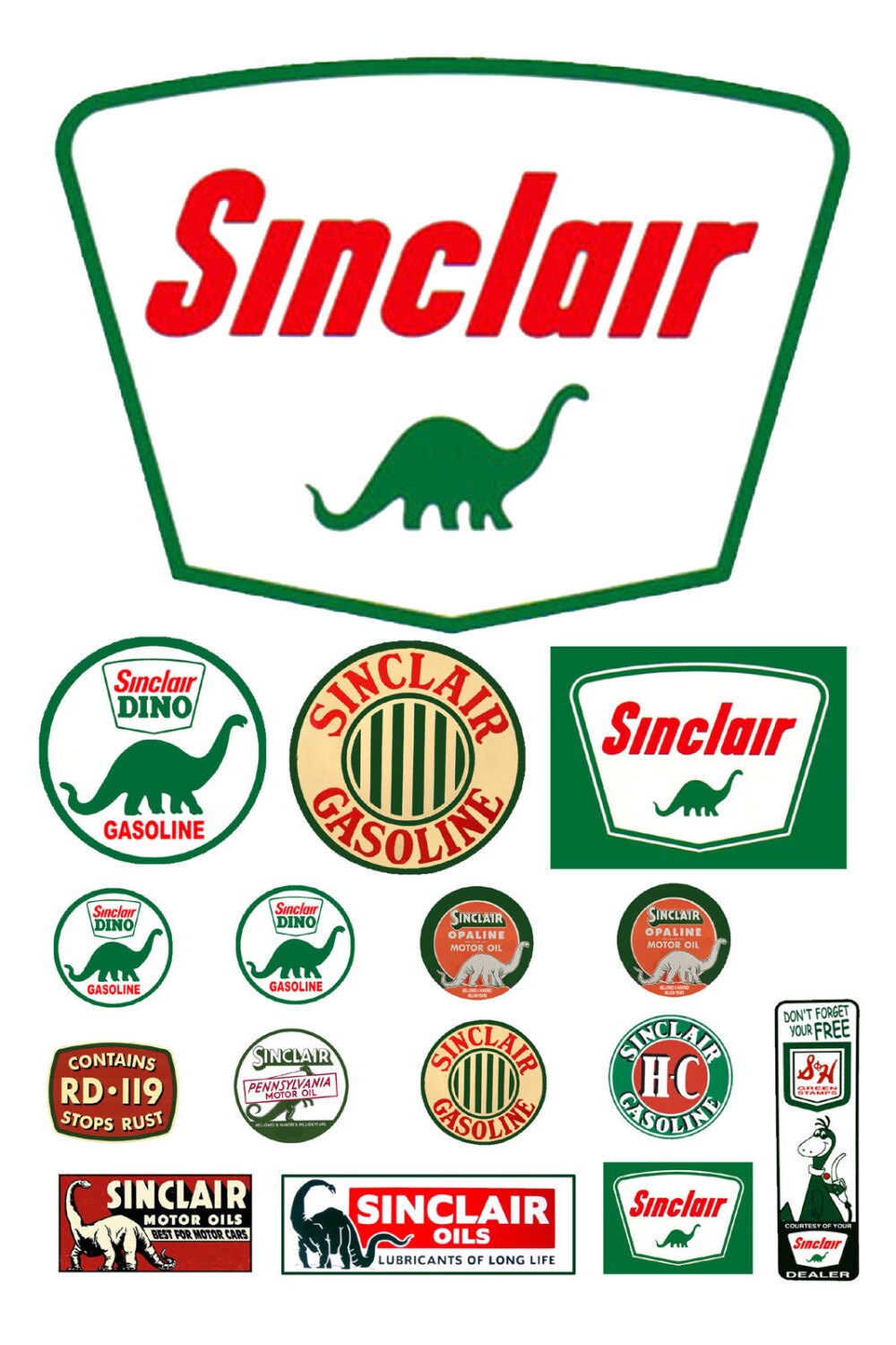 thumbnail image 2 of Sinclair Dino Vinyl Cut Sticker Decal - 18 Inch, Full Color 2 of 6