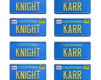 1/8 scale model car Knight Rider license plates California state tags