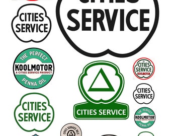 miniature scale model Cities Service gas station signs