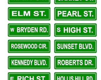 miniature 1:25 G scale model street name signs