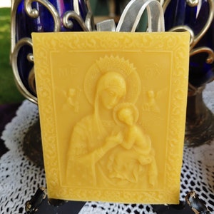Coral's Pure Beeswax Madonna & Child Ornament Keepsake