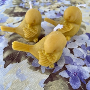 Coral’s Pure Beeswax Sparrow Bird Candles ( Set of 3)