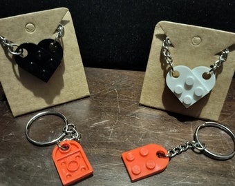 Genuine Lego heart Keychains 2 pieces
