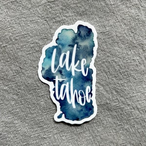 Watercolor Lake Tahoe Sticker: Waterproof Vinyl Decal